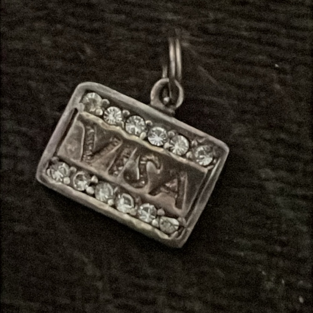 925 Sterling VISA CARD CHATM Debit/Credit PENDANT real solid Silver Fine Jewelry
